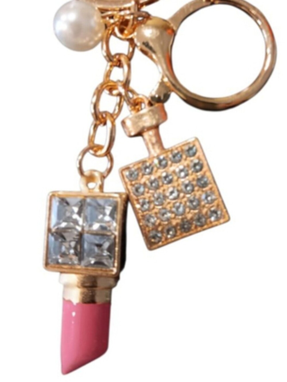 Bling Lipstick/Pearl Bag Charm/Key Chain NWT - Picture 4 of 6